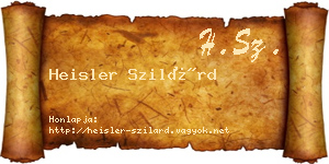 Heisler Szilárd névjegykártya
